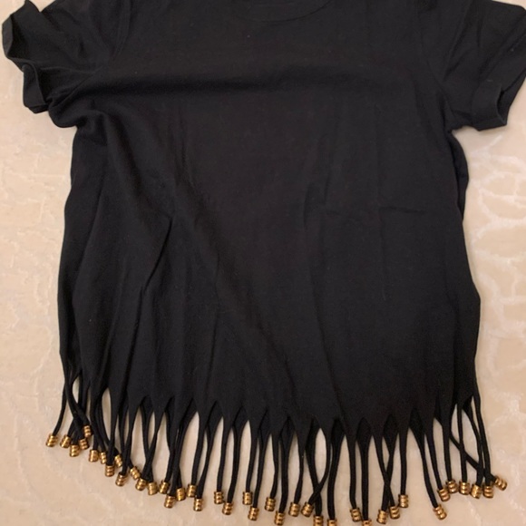 Maje gold beaded fringe t shirt - Picture 4 of 4